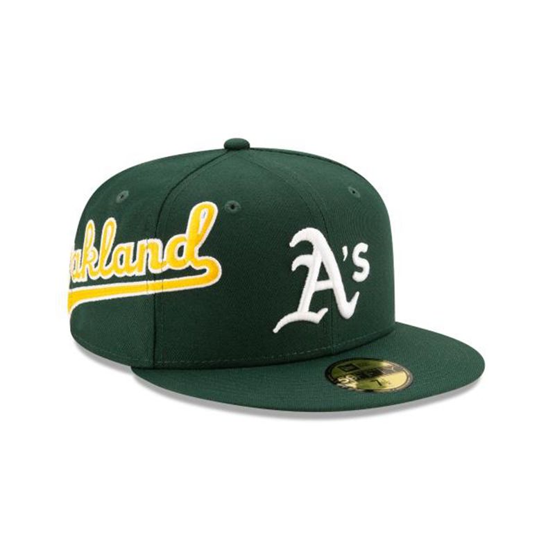 MLB Oakland Athletics Slant 59Fifty Fitted (NET1667) - Green New Era Caps